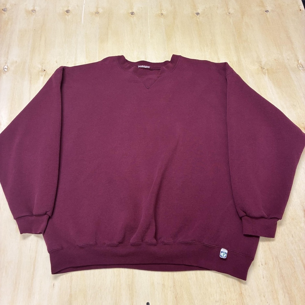 Vintage Discus Athletic Sweatshirt Mens 2XL Red Fleece Pullover Blank Crewneck
